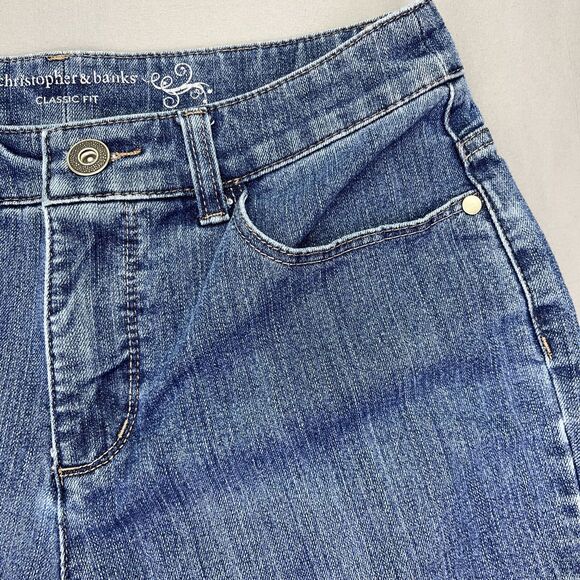 Christopher & Banks Jeans Straight Leg Classic Fit Denim Medium Wash Womens 28.5 - Picture 3 of 16